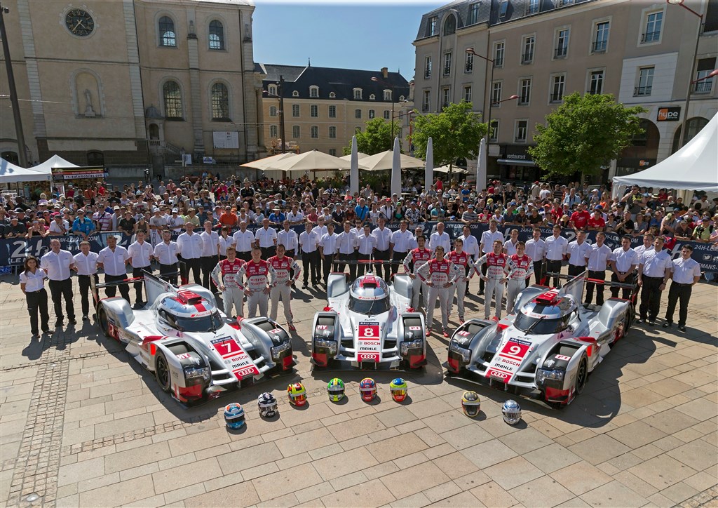 Audi er officielt klar til Le Mans – gik gennem den tekniske kontrol.
(Foto: Audi)